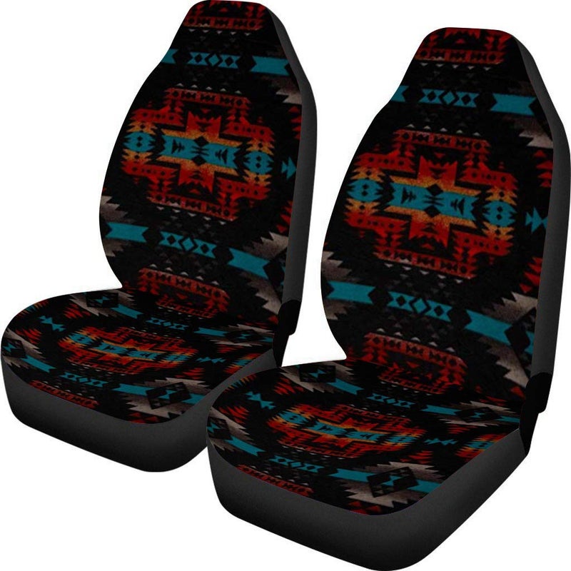 Dreaweet Navajo Print Car Seat Covers for Men Women Southwest Pattern Front Seat Protector Cover Full Set of 2pc Universal Size for Car, Truck or SUVs - Image 1